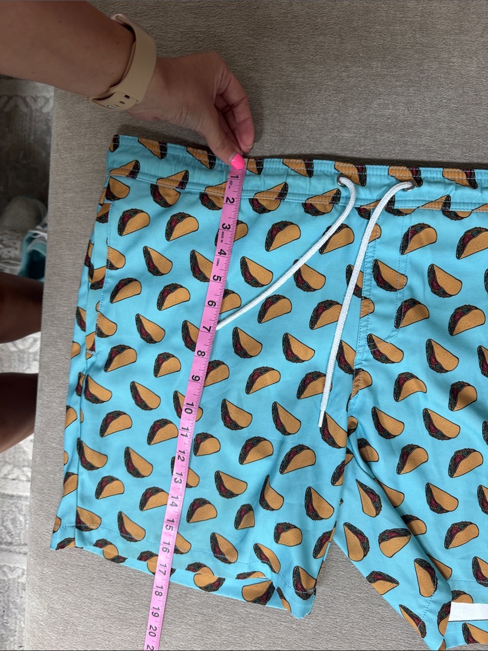 Lucky Brand Aqua Swim Trunks with Taco Print - Picture 7 of 8